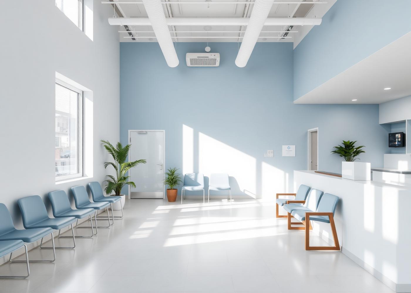 Recepción luminosa de la Clínica Hispana Tu Familia en San Antonio
